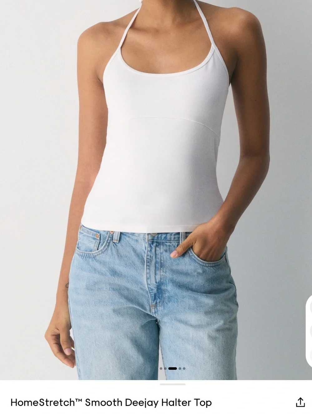 Aritzia White Halter Camisole